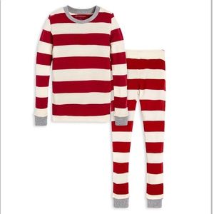 Burt’s Bees Red Rugby Stripe Pajamas Large